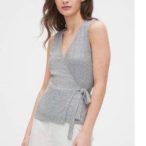 NWT Softspun Sleeveless Wrap-Front Top size S